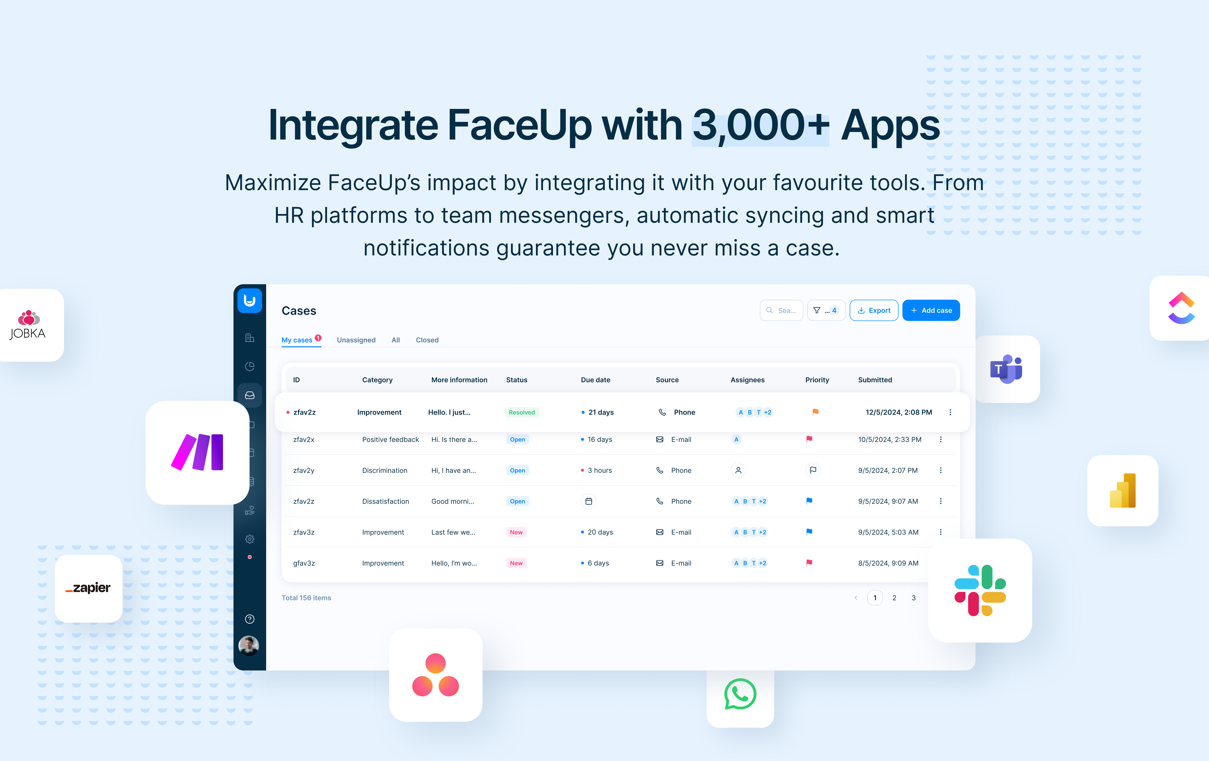 screenshot of FaceUp Whistleblowing System